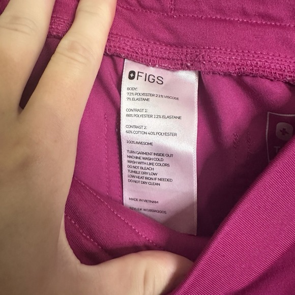 Figs Pink Joggers with Blue Drawstring - Picture 5 of 7